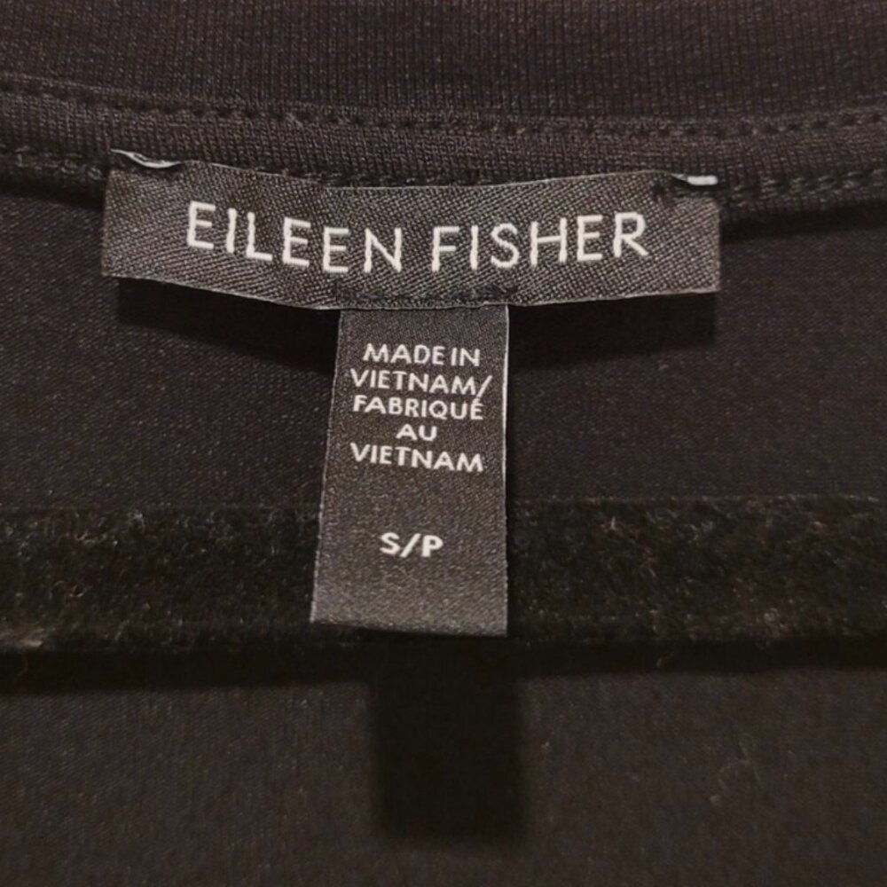 Eileen Fisher Black Short Sleeve Jersey Maxi Midi Dress S Small Travel Minimalis - Picture 3 of 6